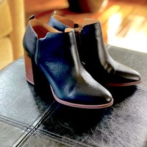 Franco Sarto Dante black leather ankle boots